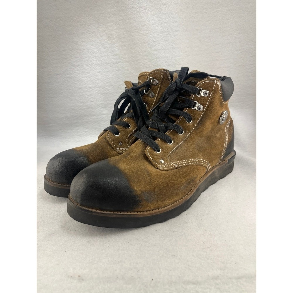 DIESEL men's brown/black leather boots- 12.5- streetwear hip hop grunge